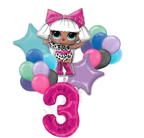 pink 18 balloons