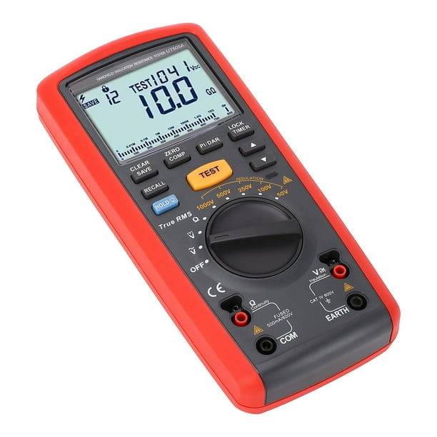 Megóhmetro Digital, Diseño Portátil Rango Automático True RMS Retroiluminación Pantalla LCD Alarma De Alto Voltaje Probador De Resistencia De Aislamiento Para Componentes
