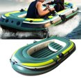 thumbnail image 4 of Akozon Green PVC Inflatable Three Person Rowing Air Boat Fishing Drifting Diving Tool,Inflatable Three Person Boat,Inflatable Kayak, 4 of 8