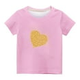 thumbnail image 4 of Maean Kids Girls Short Sleeve Shirts Heart Graphic Printed Girl Tshirt Summer Casual Tee Tops for 3-12T, 4 of 4