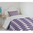 thumbnail image 4 of Ambesonne Geometric Quilted Bedspread Set 2 Pcs, Vivid Chevron Zigzags, Twin Size, Dark Purple Lavender, 4 of 6