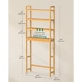 thumbnail image 4 of 4-Tier Over The Toilet Storage Bamboo Over Toilet Shelf Bathroom Storage Organizer with Adjustable Shelf, Natural, 4 of 7