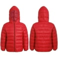thumbnail image 7 of RUNQHUI Kids Boys Girls Winter Packable Down Puffer Jacket Coat Water Resistant Bubble Puffer Red 140, 7 of 7