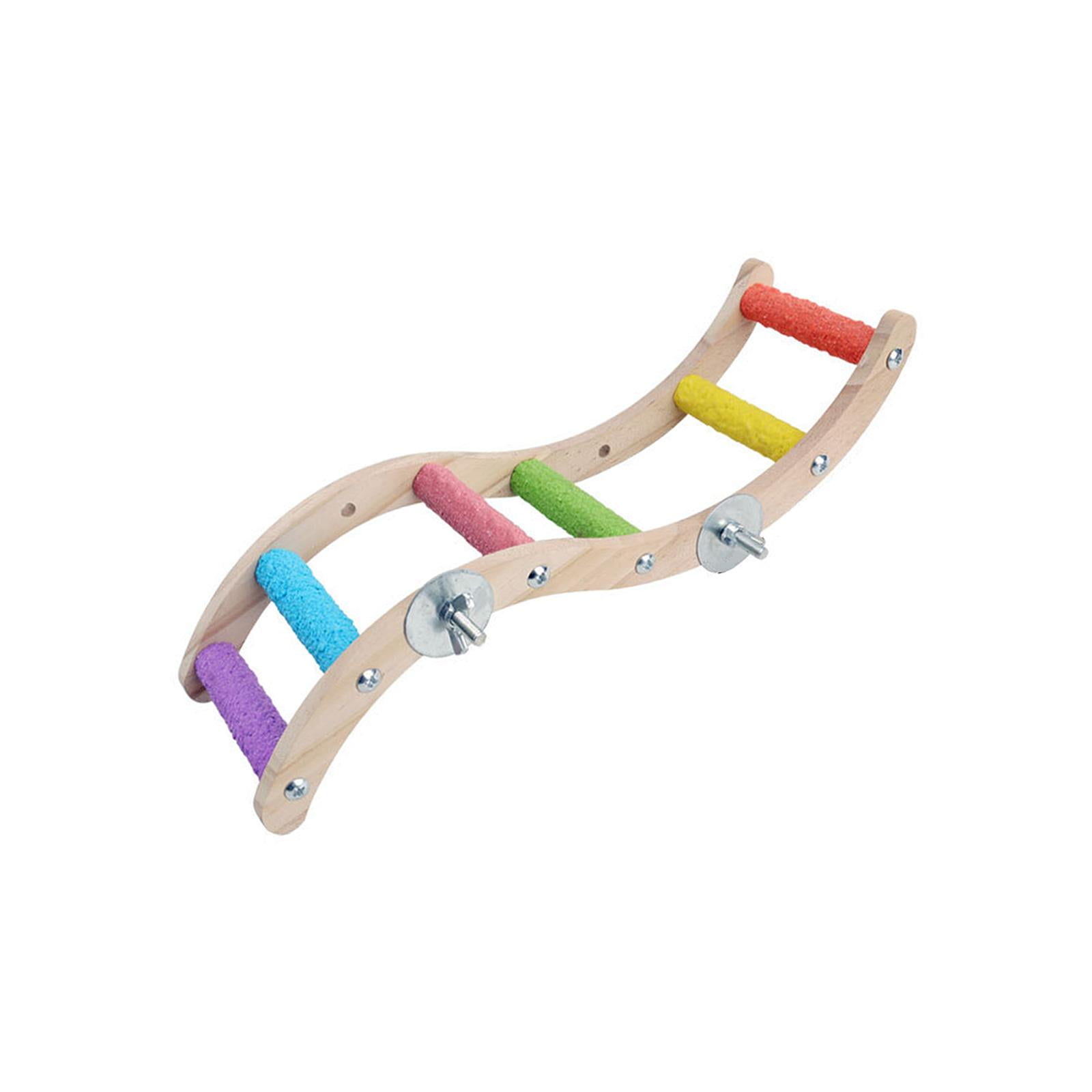 Bird Ladder Perch Solid Wood Birds Cage Ladder for Budgies Parrots