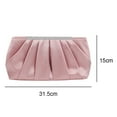 thumbnail image 2 of Bolso de cena de poliéster con superficie de seda plisada, bolso de mano de mujer sencillo y generoso rosa, 2 of 5