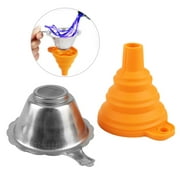 Meterk 3D Printer Accessories Parts Collapsible Funnel Silicone Foldable Funnels Stainless Steel Resin Filter for Pouring Resin Back Into Bottle for Photon Sparkmaker Kelant Orbeat D100 SLA 3D Pr