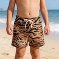 thumbnail image 2 of oqasdz Boys Swim Trunks with Compression Liner Drawstring Waist Leopard Printed Comfortable Shorts for Kids Swimming Summer Vacation, 2 of 5
