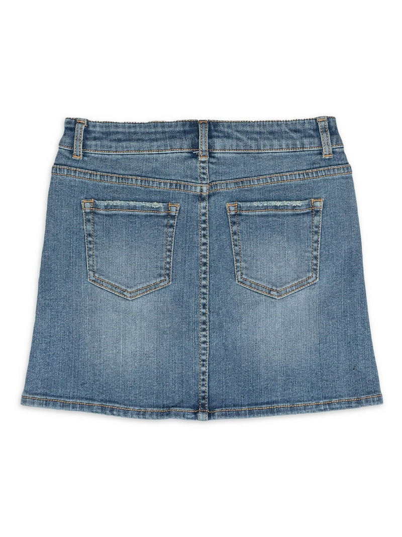 Wonder Nation Girls Denim Jean Skirt - Sizes 4-18 - Walmart.com