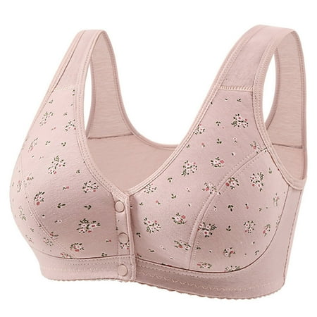 Levmjia Front Close Bras For Women Seamless Wireless Bra Adjustable Straps Breathable Nylon Sports Home Comfort 36B-46CD Black Beige Nude