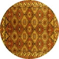 thumbnail image 1 of Ahgly Company Machine Washable Indoor Round Oriental Yellow Industrial Area Rugs, 6' Round, 1 of 4