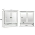 thumbnail image 4 of Hassch Bathroom Medicine Cabinet Wall Mounted Storage with Mirrored Doors, Hanging Bathroom Wall Cabinet Organizer with Adjustable Shelves and Open Shelf, White, 4 of 10