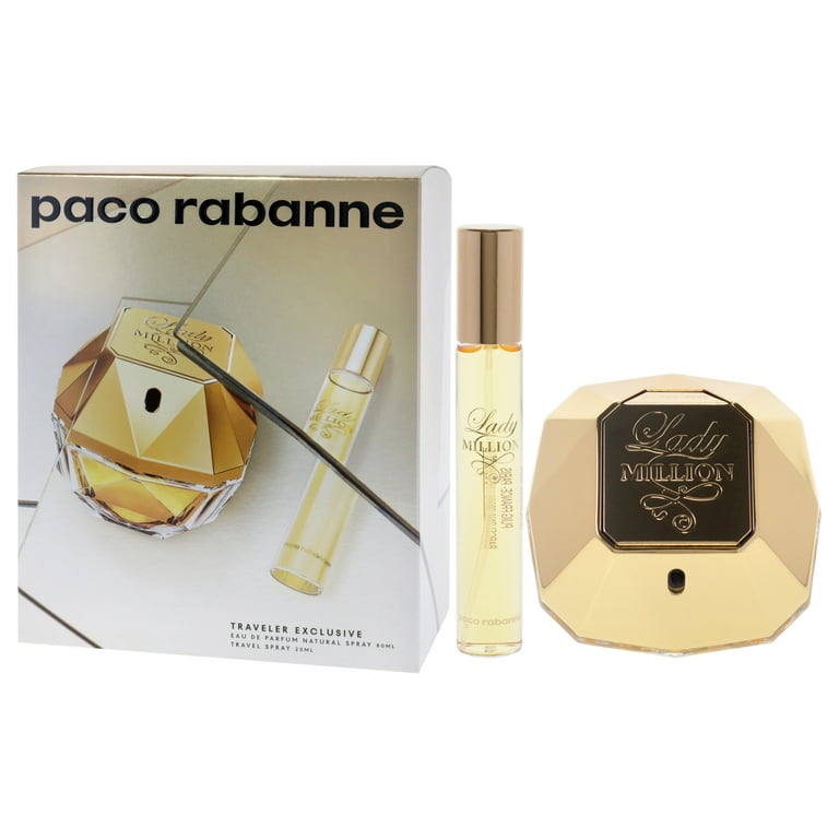 Paco Rabanne Lady Million , 2 Pc Gift Set 2.7oz EDP Spray, 0.68oz