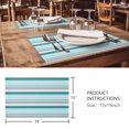 thumbnail image 3 of Placemats 1 Pack, Grey Blue Striped Woven Placemat, Linen Place Mats for Kitchen/Dining Tables, Farmhouse Stripes Modern Abstract Art Washable Table Mats for Party, 3 of 8