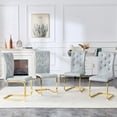 thumbnail image 2 of NEW Set Of 4,Retro Alligator Skin Upholstered Dining Chairs,With Crystal Buckle Design And Faux Leather Design,A Touch Of Elegance And Mystery To The Dining Area,Golden Plated Metal Bent Legs, 2 of 10