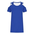 thumbnail image 6 of Women's Sleeveless V-Neck Button Midi Dress Fitted Waist Ruffle Hem Casual Sundress for Beach Daily Wear Blue S, 6 of 7