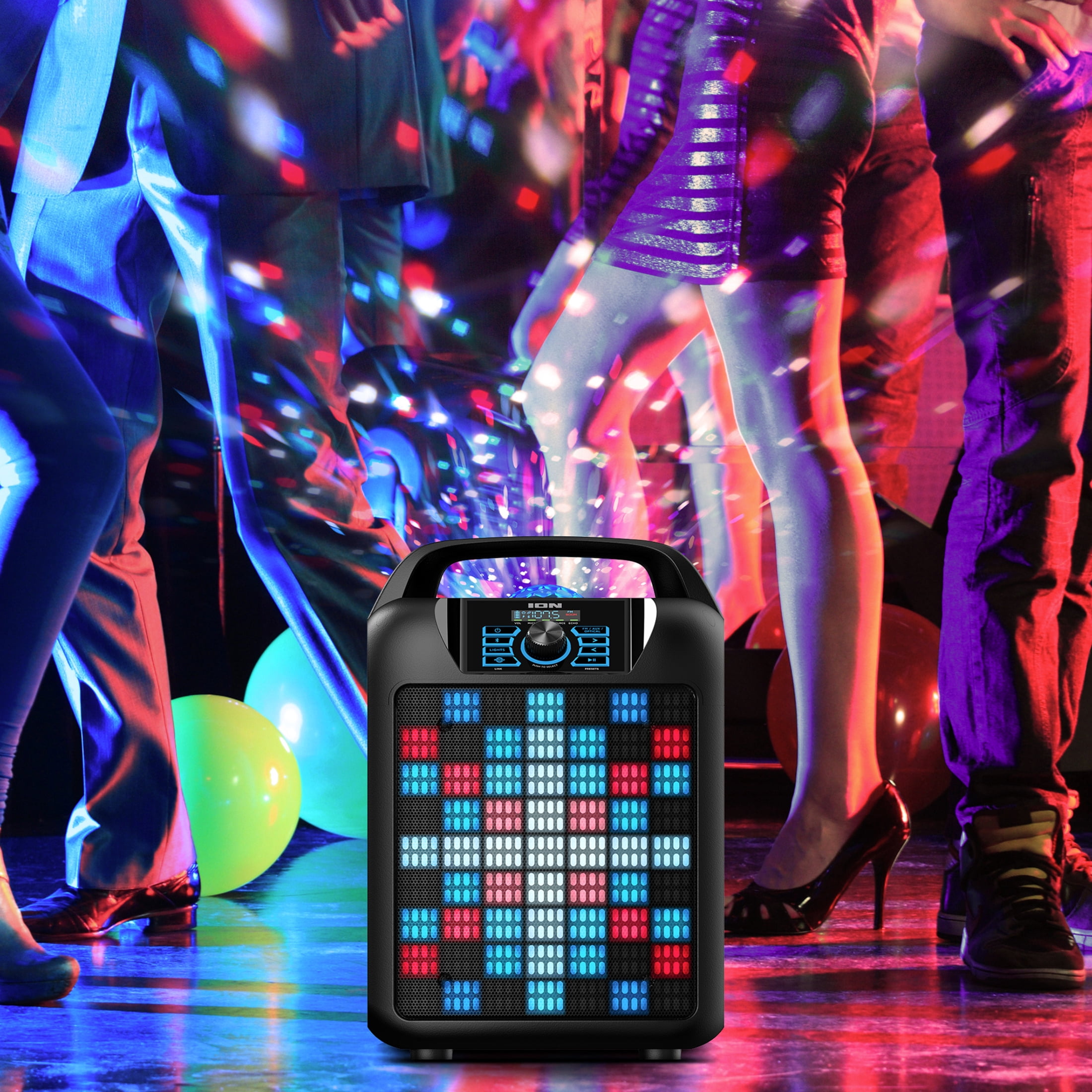ION Audio Party Rocker Max - Portable Speaker with Customizable Party Theme Lights