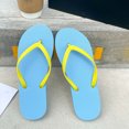 thumbnail image 4 of Wensltd Women Trendy Sandals Flat Open Toe Thong Sandals Indoor Outdoor Solid Color Soft Sole Comfort Walking Shoes, 4 of 7