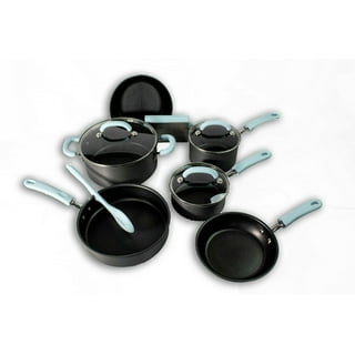 7pc Nonstick Hard Anodized Aluminum Cookware Set Dark Gray - Figmint™