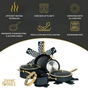 Thyme & Table 12-Piece Non-Stick Supreme Collection Cookware Set, Pots and Pans Set - Atlantic Blue