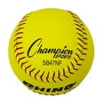 thumbnail image 4 of Champion Sports 12" Leather Cover Softballs - Poly Core - Medium Compression - NFHS Approved - Raised Seams - Optic Yellow - Pack of 12, 4 of 5