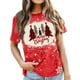 thumbnail image 4 of Navidad Tops de Mujer, Cuello Redondo Camiseta de Manga Corta con Estampado de Vacaciones, Blusa de Moda Casual, 4 of 4