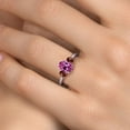 thumbnail image 4 of Gem Stone King 2.39 Ct Oval Pink Created Sapphire Red Garnet 925 Sterling Silver Ring (Size 6), 4 of 6