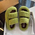 thumbnail image 6 of Gamivast Women's Slippers Fuzzy Open Toe Indoor Cozy Memory Foam Slip-on House Slides Shoes Warm Winter Platformed Chunky 2 Bands Slipper with Fleece Lining and Rubber Sole, 6 of 6