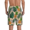 thumbnail image 2 of JUNZAN Pineapples Palm Leaves Pattern Sleep Pajama Shorts for Men,Men's Pajama Bottoms,Sleepwear,Pj Shorts, 2 of 7