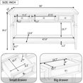 thumbnail image 2 of Table Console Rétro Classique avec 3 Tiroirs et Tablette Ouverte, Meuble d'Entrée Couloir Salon, 2 of 17
