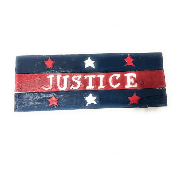 Americana Sign Justice on Planks 16" - Texas Decoration | #dpt530740