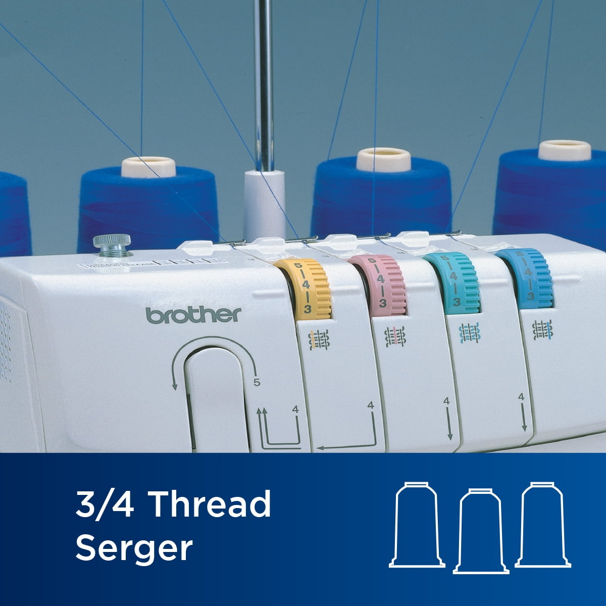 Brother 1034D 3 or 4 Thread Serger with Easy Lay-in Threading, White 