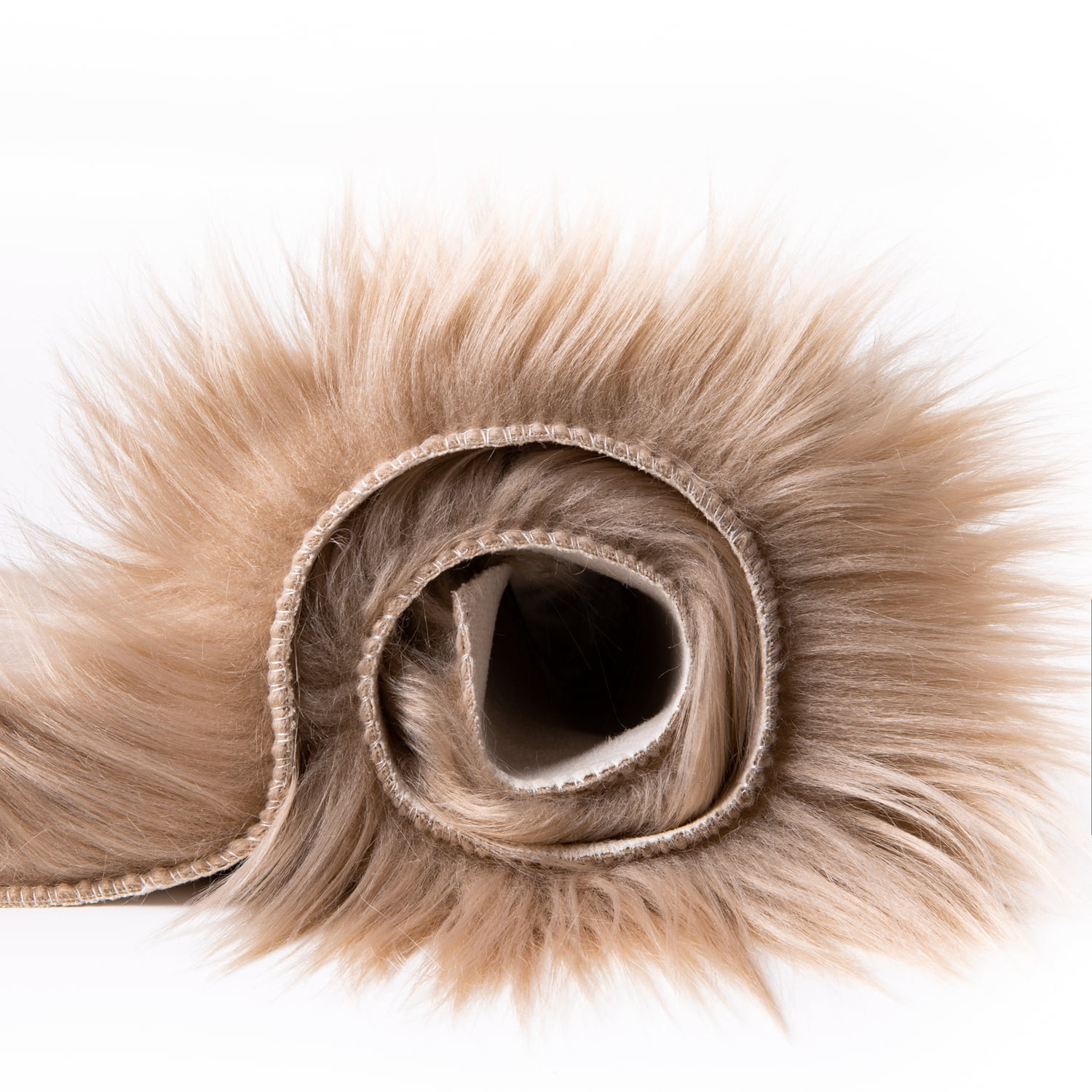 Soft Fluffy Faux Sheepskin Fur Area Rug, Home Decorative Indoor Floor Mat, Rectangle Beige, 3 x 5 Feet