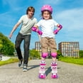 thumbnail image 5 of Costway 4 Sizes Adjustable Quad Skates with Light-up Wheels Safety Protection for Ages 8-13 Rose Red, 5 of 10