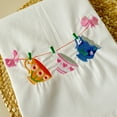 thumbnail image 4 of (Clearance) BNNG Embroidered Tea Towel Sweet and Cute Kitchen Towels Stitchwork Be Happy Love Live Simple French Fry Flour Sack Tea Dish Towel for Home Kitchen Farmhouse, 4 of 5