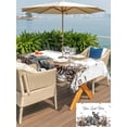 thumbnail image 4 of Outdoor Tablecloth with Umbrella Hole and Zipper, Rabbits Pine Cone Rectangle Table Cloth 60x84 Inch Waterproof Tablecloth, Sweet Home Texture Brown Leaves Berries Picnic Table Cover for Patio, 4 of 7