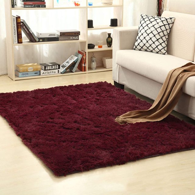 Shaggy Fluffy Rugs Anti Skid Area Rug Dining Room Carpet Bedroom Floor Mat