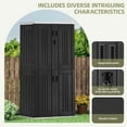 thumbnail image 3 of Wooflex 66" Tall Resin Storage Shed with 4 Shelves, Floor, Lockable Door, 30 Cu.ft Utility Cabinet, Outdoor Plastic Storage Rack 5.5'x1.9'x2.6' ft, Dark Gray, 3 of 10