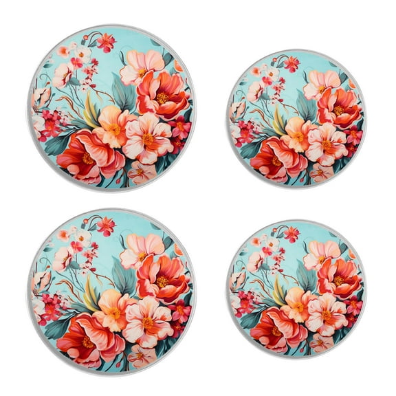 Round Stove Burner Covers 4 Pcs Metal Electric Stove Burner Covers 8Inch And 10Inch ,Beautiful Roses Floral pattern