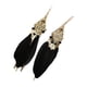 thumbnail image 5 of Sonducket Pendientes de plumas Colgantes de oreja de estilo moderno multicolor fáciles de combinar negro negro 10Conjunto, 5 of 6