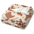 thumbnail image 5 of Christmas Gingerbread Cowboy Fleece Blanket Lightweight Cozy Warm Throw Blanket for Couch Sofa Bed for Adults Kids Teens Gift 50"x60", 5 of 6