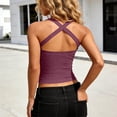 thumbnail image 4 of Fewfanhot Womens Tops Ribbed Crop Backless Going Out Cami Slim Fit Tank Top, 4 of 5