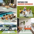 thumbnail image 5 of Outdoor Rug 3x5 ft Sage Green Vertical Stripes Outdoor Large Area Rug Non Slip Rubber Classic Striped Front Door Mat RV Rug Camping Carpet Patio Outdoor Rugs for Backyard Balcony Deck Porch Indoor, 5 of 9