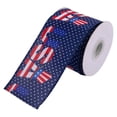 thumbnail image 2 of Patriotic Ribbon Wired, Red White Blue Star, Stripe & Plaid 4th of July Ribbon for Anniversary Decor, Independence Day & Memorial Day Crafts, Blue, 2 of 9