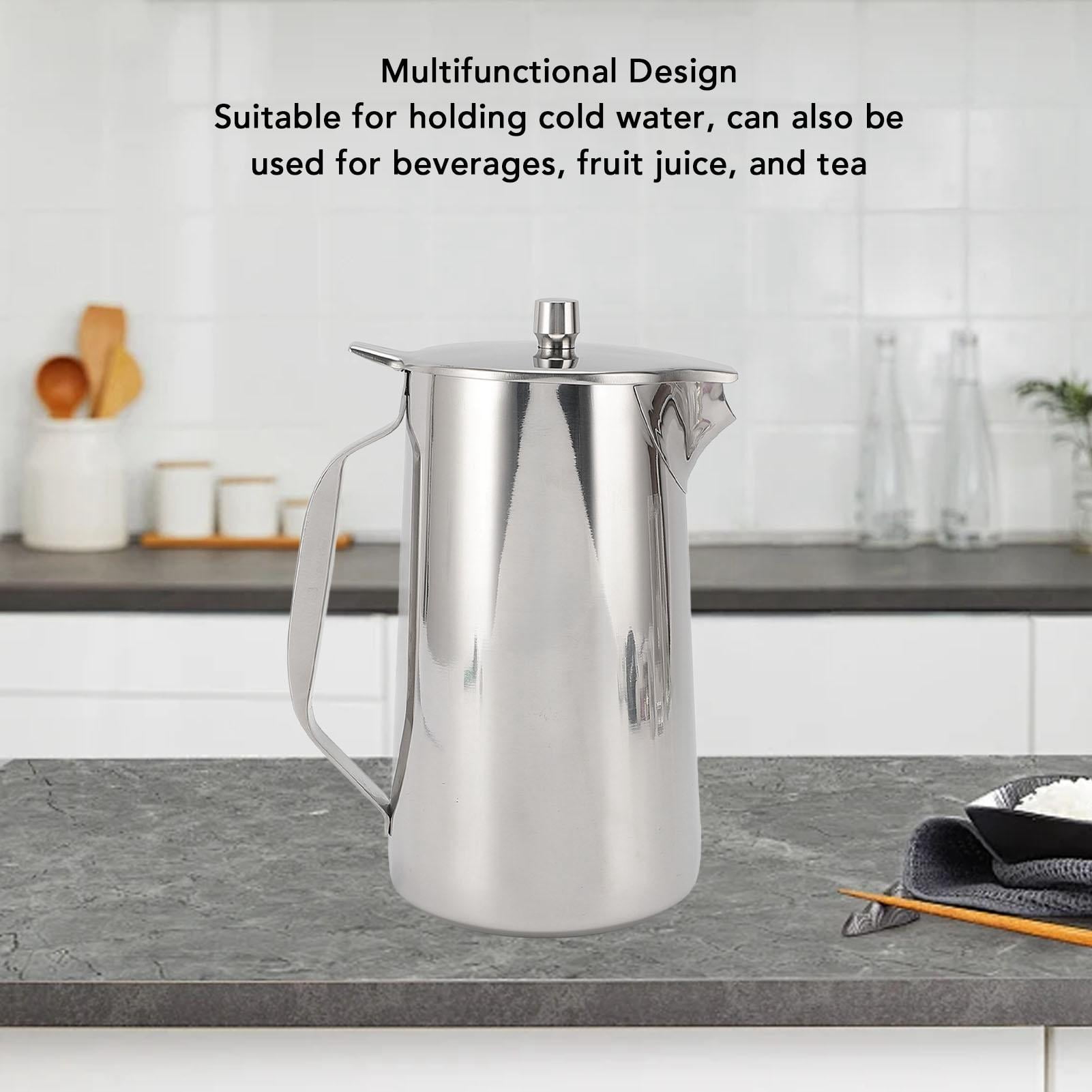 BIMZUC 1.8L Stainless Steel Water Pitcher with Lid – Durable, Large Capacity Cold Water Jug for Home, Office & Parties