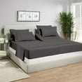 thumbnail image 4 of 4 PCs Flex Head King Sheets Sets for Adjustable Beds 100% Giza Cotton Slate Grey, Split King 34",15-18 inch Deep, 4 of 7