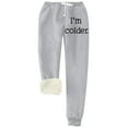 thumbnail image 3 of Women I'm Colder Letter Print Elastic Waist Casual Pocket Drawstring Plus Sweatpants Women Pant Suits Casual Cropped Pants for Women Casual Summer Jogging Pants Women Dress Pants for Women Business, 3 of 3