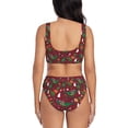 thumbnail image 3 of Wukai Dinosaur Christmas Women's Bikini Set Two Piece,wimsuit High Waisted V Neck Twist Front Adjustable Spaghetti Straps Bathing Suit-X-Large, 3 of 7