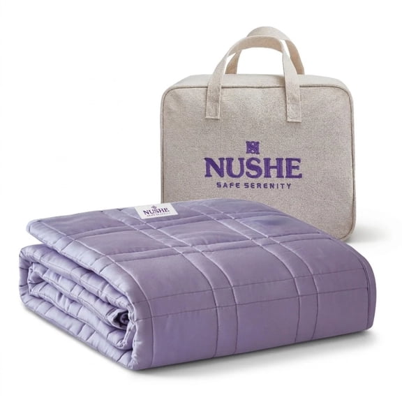 NUSHE Cooling Weighted Blanket for Adults, Bamboo Viscose for Hot Sleepers, 15 lb Twin, Purple