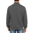 thumbnail image 2 of Men's Casual Sweatshirts Quarter Button Stand Collar Pullover Sweater Henley Waffle Knit Jacket, 2 of 3
