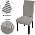 thumbnail image 2 of Stripes Covers for Dining Chairs 6 Pack Abstract Irregular Dotted Textured Striped Background Pattern Stretch Spandex Kitchen Chair Slipcovers Removable Washable Geometric Parsons Chair Cover, 2 of 5